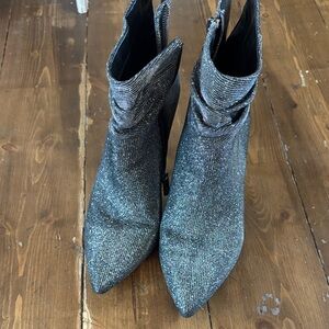 Jessica Simpson Sparkling Silver Ankle Booties